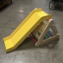 New 4 in 1 Wooden Climbing Slide Toy with Net 3-Sided Wooden Triangle Climber 