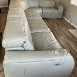 Leather Power Reclining Sectional Couch