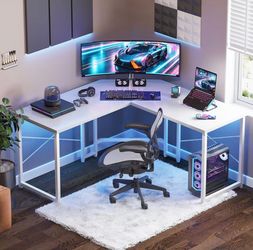 NEW!! - 51” L-Shaped Gaming / Computer Desk – White, or Pink