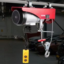 863# Electric Hoist, 2200 lb Overhead Crane Garage w/Steel Hook, Remote Control & Emergency Stop Switch Ceiling Pulley Winch for Warehouse, Constructi