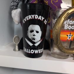 +1
This image features a collectible Spirit Halloween Michael Myers plastic cup 
