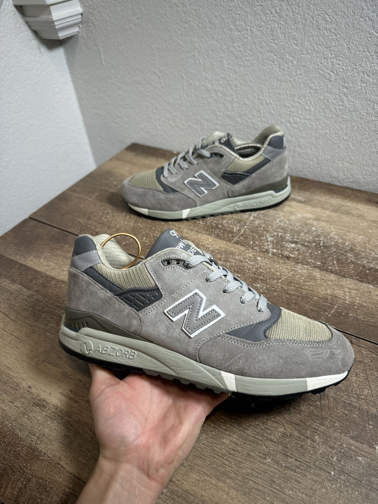 New Balance 998 Grey Silver Shoes Sneakers Size 10 Rare Mens