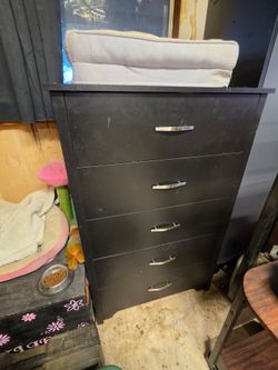 Black tall dresser