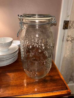 Vintage Fruit Embossed Jar