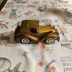Vintage Old Model Handcrafted Wooden Car