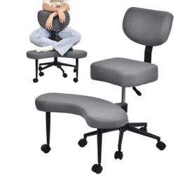 Criss Cross Legged Meditation Chair, ADHD Chair, Cross Legged Office Chair With Wheels