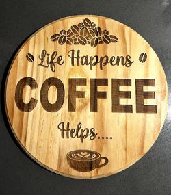 Custom Laser Engraved Wooden Coffee Sign