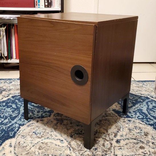 Dark brown wood bedside table/nightstand