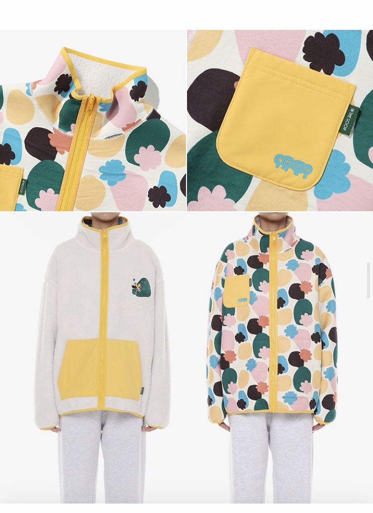 BTS 방탄소년단 - IN THE SOOP REVERSIBLE FLEECE JACKET (ivory) for 