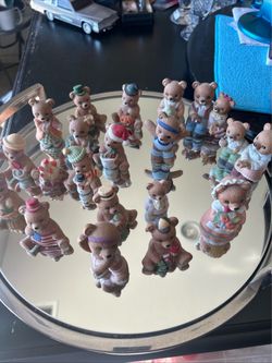 Homco Set Of 12 Porcelain Collection Bears Sri Lanka International Bears #1406