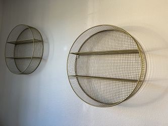 2 Circular Metal Shelves
