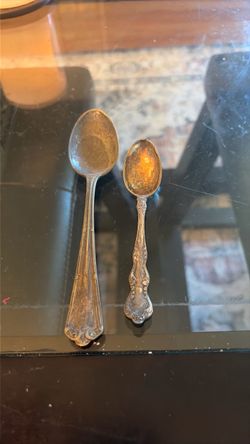 Antique Silver-Tone Spoons Set of 2