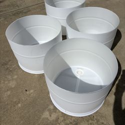White 25 Gallon Food Grade Clean Half Barrels.