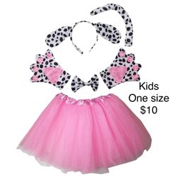 Kids Pink Dalmatian Tutu Costume 101 Days of School One Size