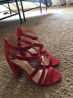 Penny Loves Kenny Red Strap Heels