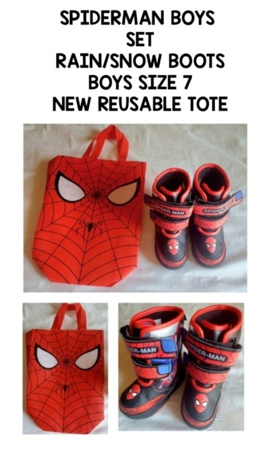 LIGHT UP SPIDER-MAN BOOTS BOYS SIZE 7 GENTLY USED!