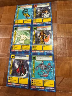 6 DIGIMON PLAYING CARDS INCLUDING TERRIERMON