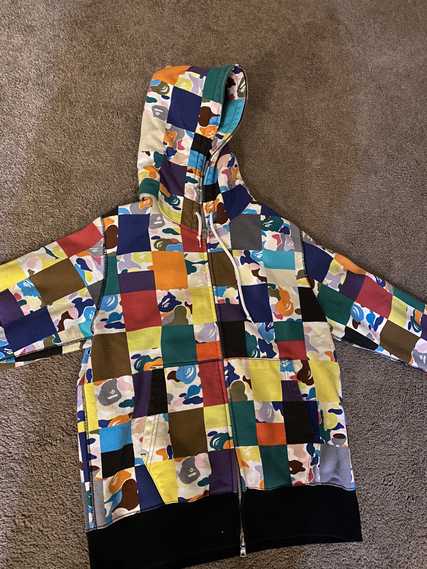 Bape multicolor patchwork hoodie