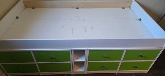 Twin size captains bed