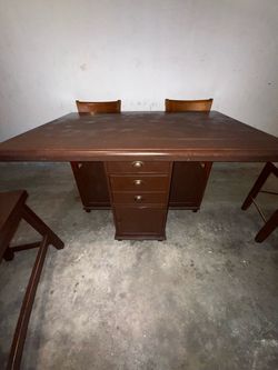 Bar stool height table with bench and chairs