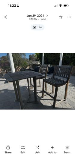 Teak table with extra large chairs