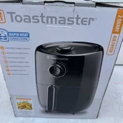 Toastmaster 2 Quart Air Fryer oil free frying auto shut off, nonstick inner basket (Black)