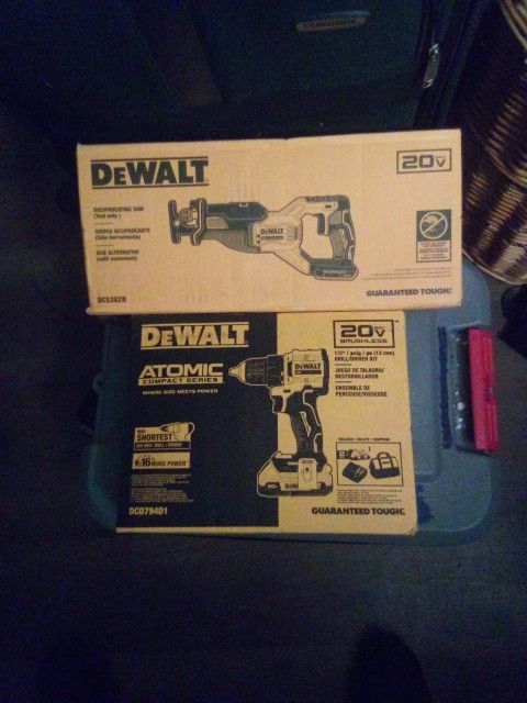 ATOMIC DEWALT COMPACT SERIES 20V BRUSHLESS DRILL,DEWALT RECIPOCATING SAW 20V