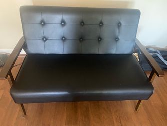 Black leather couch