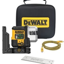 (1) Dewalt USB Rechargeable Green 3X180° Line Laser Base Kit