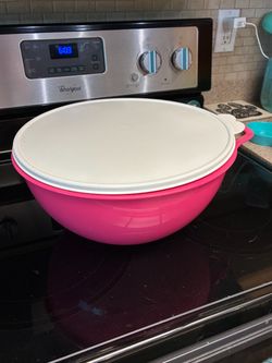 Large Tupperware Plastic Bowl with Lid