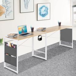 Foldable Desk for Small Spaces, Foldable Computer Desk with Storage Bag, Small Writing Table for Home Office(brown)