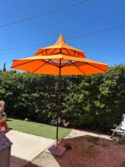 9” ft pagoda market umbrella patio color: orange base not included