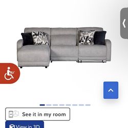 Gray Reclining Sectional