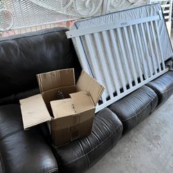 Sofa Couch And White Baby Crib Available For Sale 