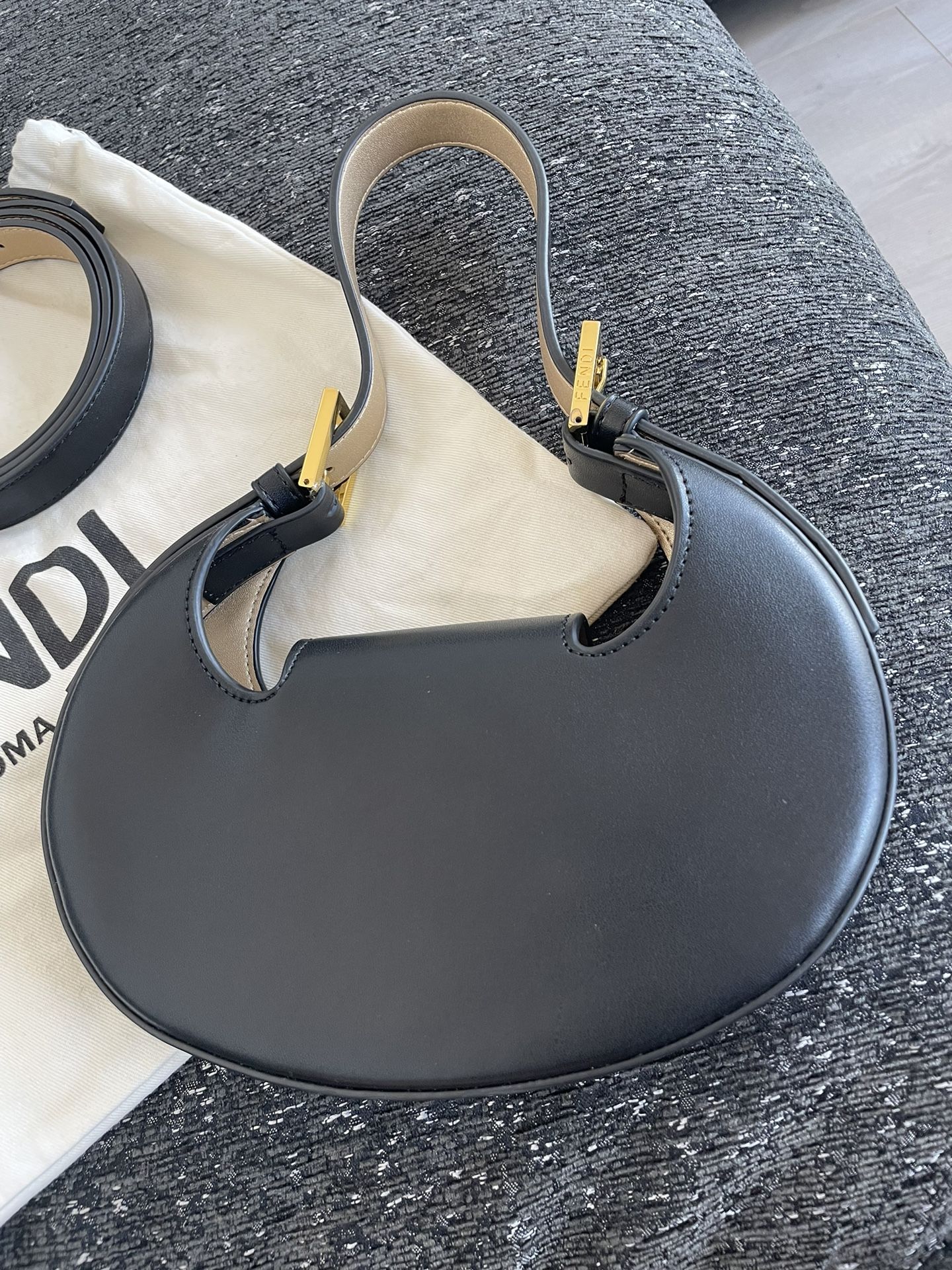 Fendi Mini Cookie Black satin mini-bag