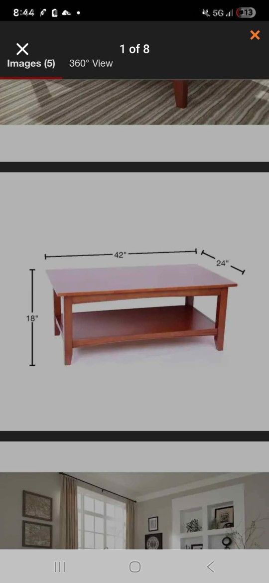 Shaker Cottage 42" Coffee Table, Cherry. New in Box