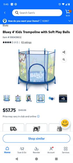Bluey 4' Kids Trampoline