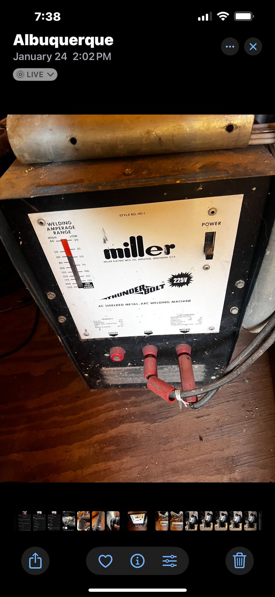 Working Welder Miller Thunderbolt