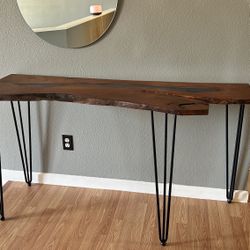 Custom Resin inlaid Mesquite Table