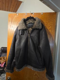 Vintage Lucky Leather Brown Shearling Leather Bomber B-3 Flight Jacket S