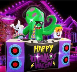 Inflatables,6FT DJ Octopus Playing Music on Turntables with Ghost