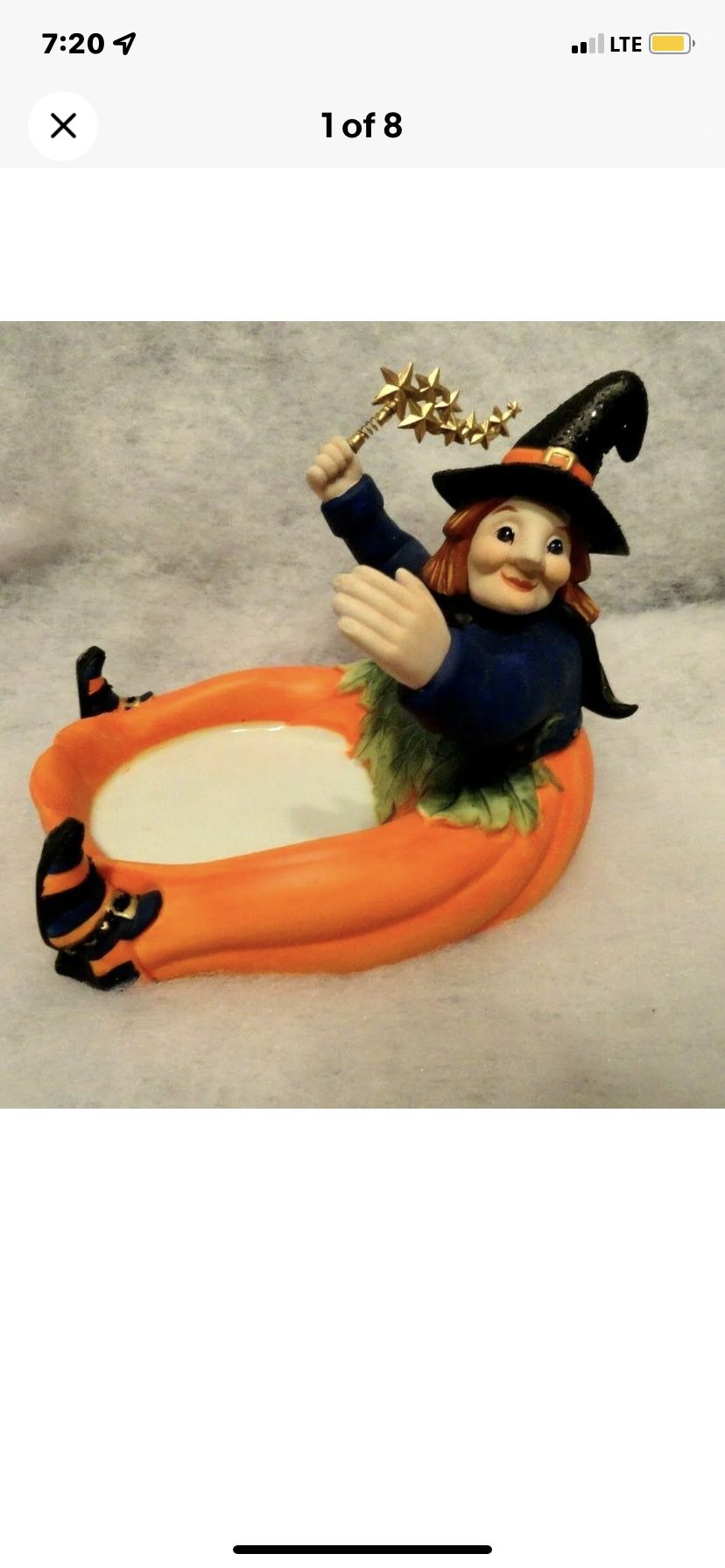 PARTY Lite PUMPKIN WITCH CANDLE HOLDER NEW With Box