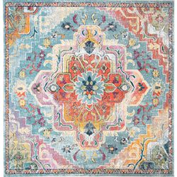 10’ Square  Crystal Debra Teal/Orange area rug. MSRP $652.51 Our Price $285 + sales tax  