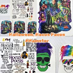 22 Halloween Hocus Pocus and Mom Life Waterslide Decals