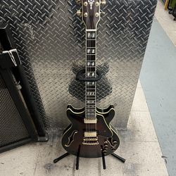 Ibanez Artstar Dark Brown Sunburst Hollow Body Electric Guitar AM153QA-DBS 5B-01