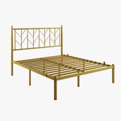 Full-Size Gold Iron Bed Frame 