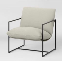 Metal Framed Sling Chair Off White