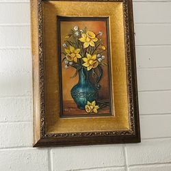 Framed Floral Wall Art – Elegant Yellow Flower Painting | Bought for $250