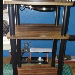 3-Tier Small End Table, Walnut Brown