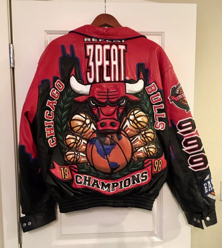 Vintage Jeff Hamilton Chicago Bulls Championship Jacket